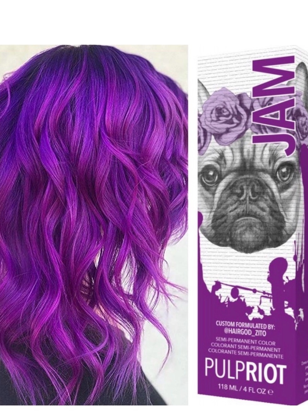 Pulp Riot Jam Purple Semi Permanent Hair Dye 2 Tubes!